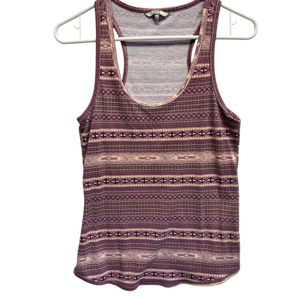 BKE Women Purple Aztec Tank Top Size‎ S Boho Beach Vacation